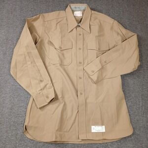 Great Northern USMC Military Uniform Shirt Tan Wool Blend 16.5 x 4 USA Made 670